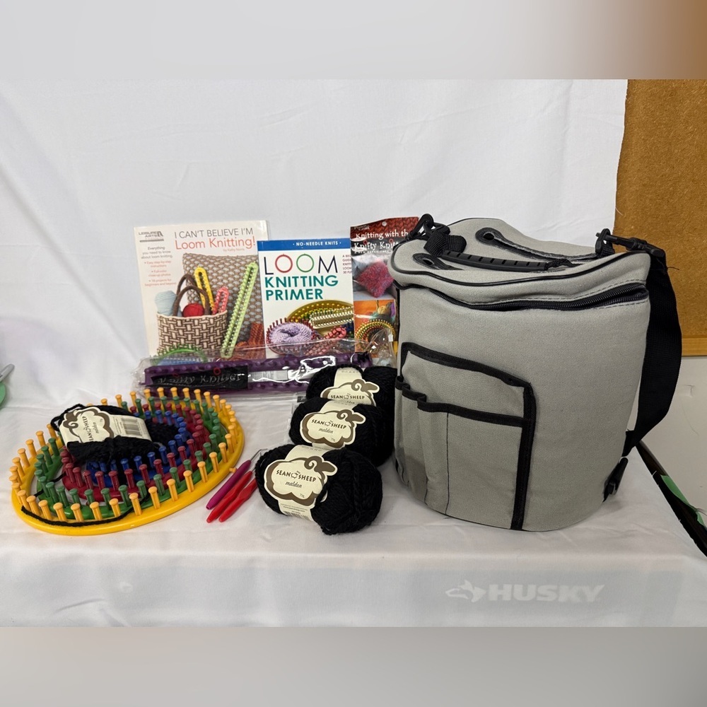 Loom Knitting Starter Bundle w/ Storage Bag & Books